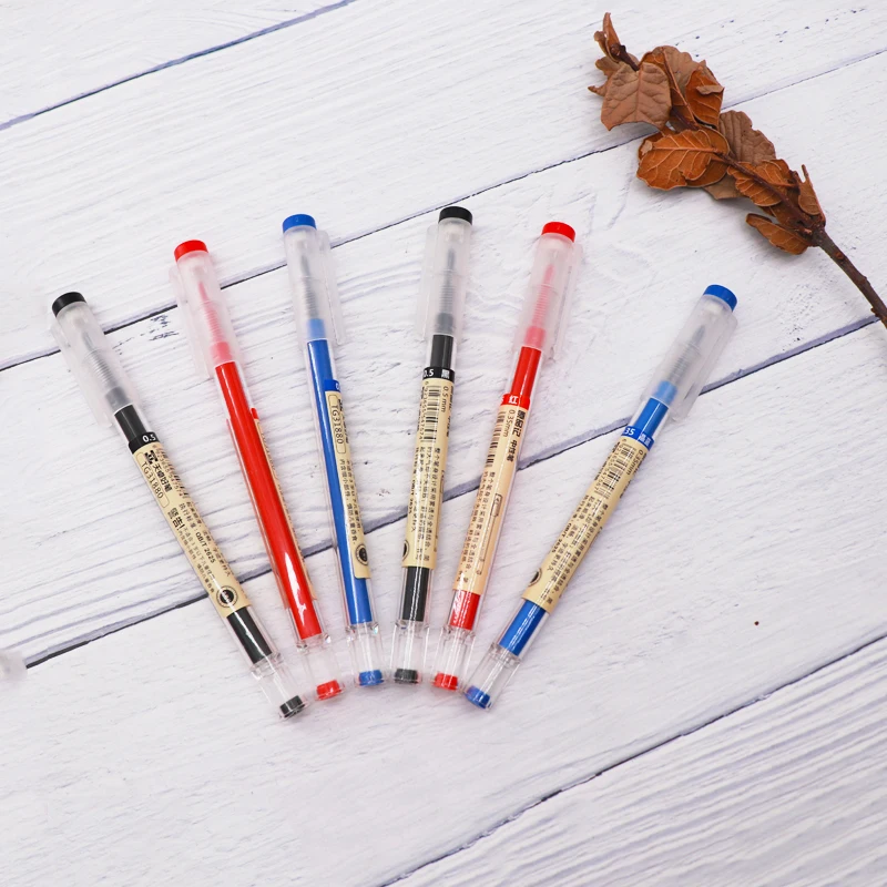 

Набор гелевых ручек с чернилами, 6 шт., 0,35 мм, черные/синие/красные стержни гелевые чернильные ручки, рисование скетчей, школьные канцелярски...