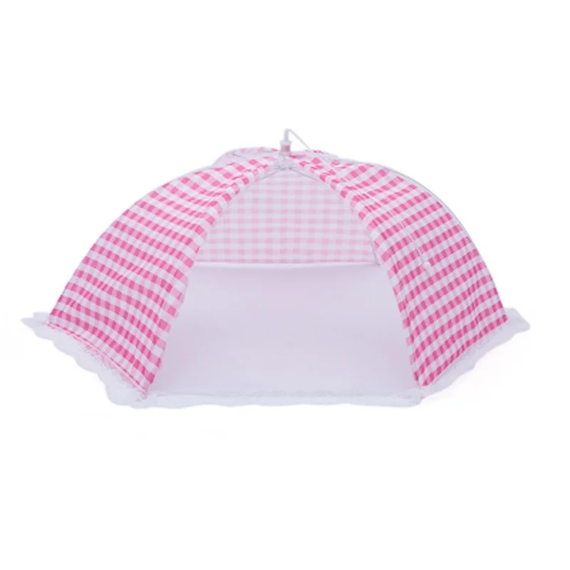 60x28cm pink Hifuar кухня сложенный сетчатый пищевой чехол зонтик гигиеническая сетка Стиль Анти Муха Москитная еда блюдо крышка барбекю Пикник кухонные принадлежности - Цвет: 60x28cm pink