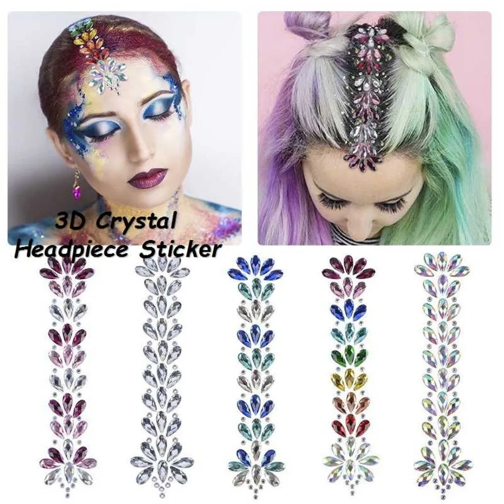 1 шт. 3D Хрустальная наклейка на лоб украшения для волос блестящие камни лица и