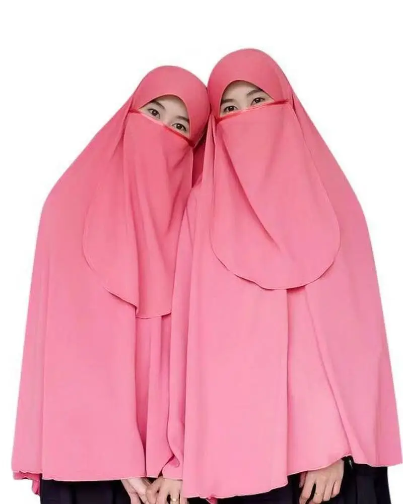 

Eid мусульманский женский хиджаб вуаль наборы Длинные Khimar молитвенная одежда Jilbab Abaya Djellaba Рамадан Исламская одежда Niqab Hijabs 2 шт.