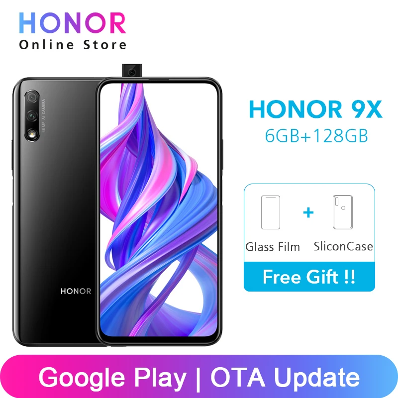 Honor 9X9X6 GB 128GB мобильный телефон Kirin 810 Octa Core 48MP двойная камера 6,5" полный дисплей 1080*2340 4000mAh смартфон Google