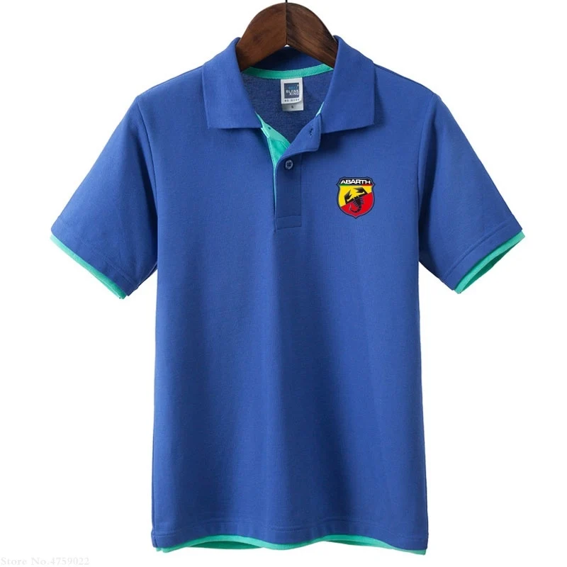 Мужская летняя рубашка-поло Abarth Брендовые мужские модные топы с коротким рукавом