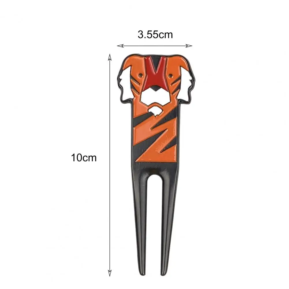 

Golf Green Fork Durable Anti-scratch Zinc Alloy Cartoon Tiger Pattern Golf Pitch Repairer Divot Tool for Golf Sports Accessories