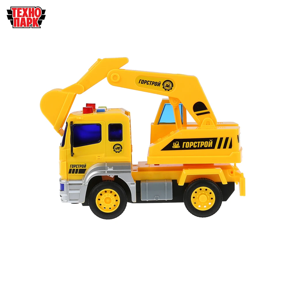 Машина ТЕХНОПАРК КАМАЗ экскаватор 17см пластиковый со светом и звуком
