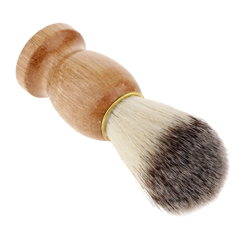 

Men Gift Shave Shaving Brush Pro Barber Salon Bristle Brush Wood Handle Dust Cleaning Tool