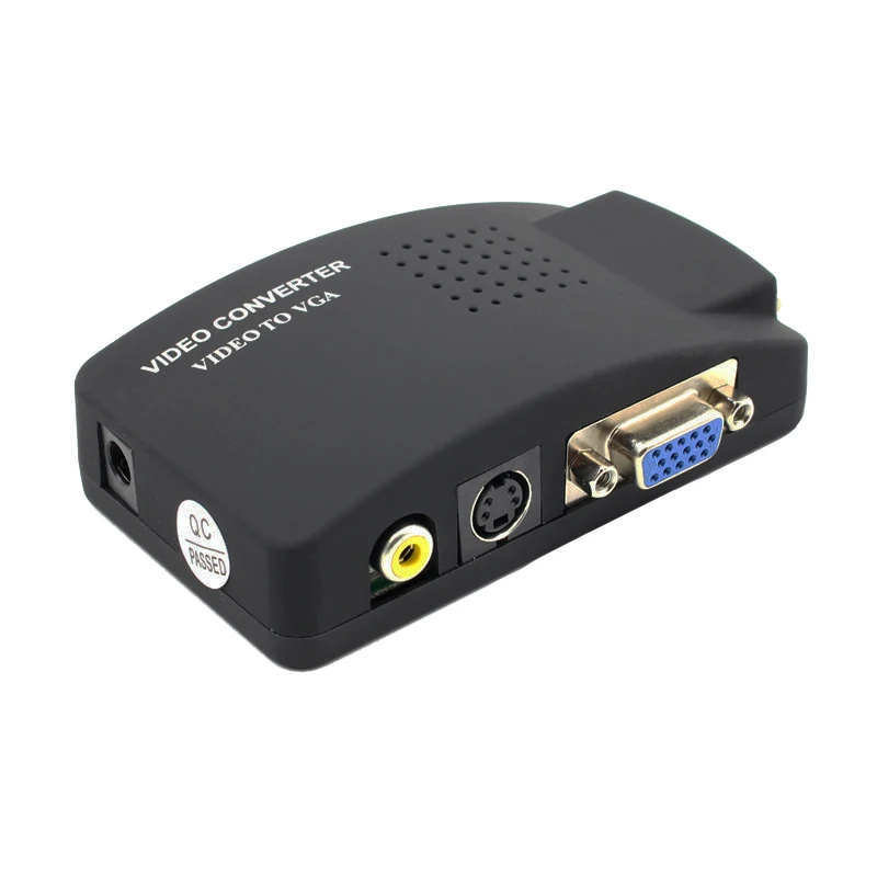 S-video Композитный RCA AV в VGA конвертер с USB питания для ТВ к ПК конвертер(VGA кабель не входит в комплект