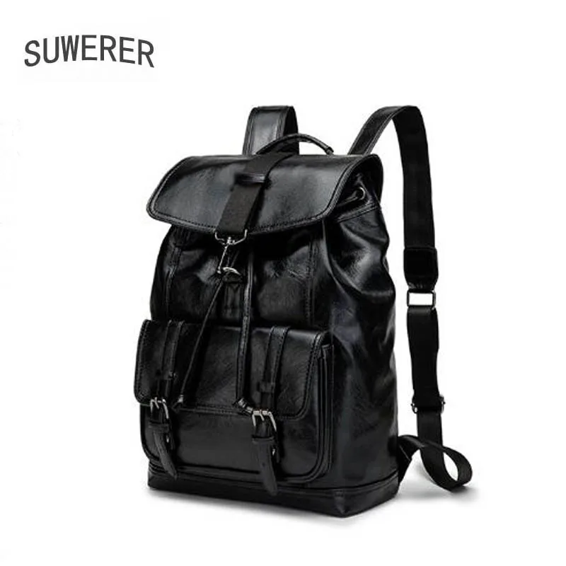 Новый рюкзак мужской модная простая Студенческая сумка из искусственной кожи