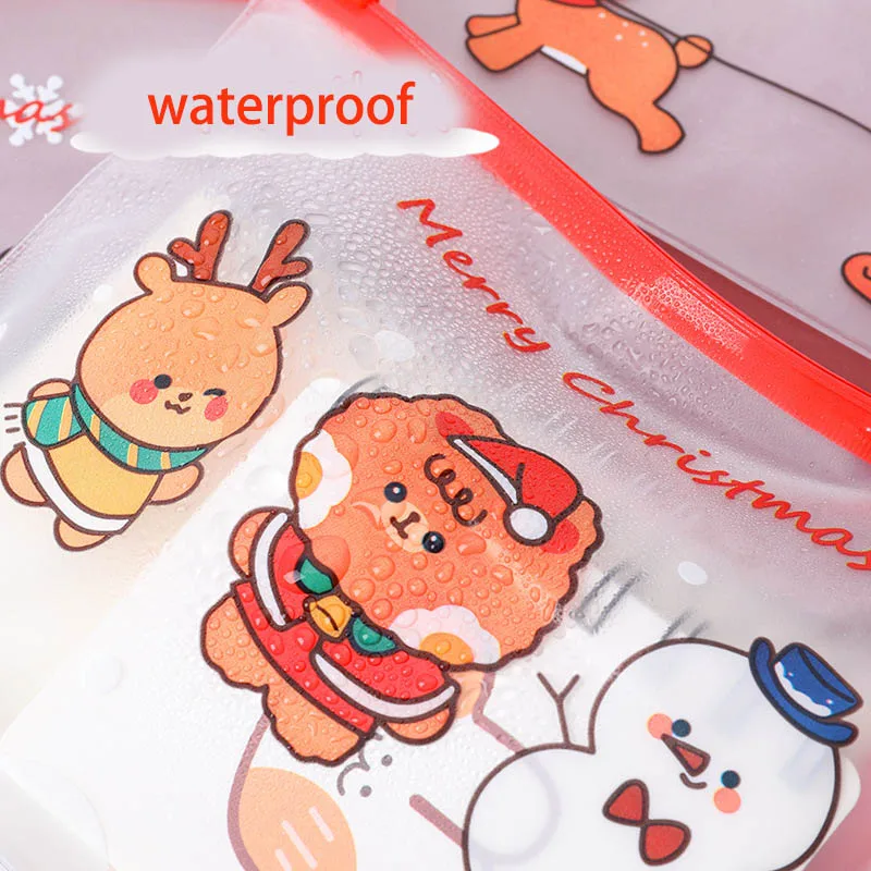 

New Santa Claus Design Clear Cosmetic Wash Bag Fashion PVC Toiletry Bag Travel Organizer Necessary Beauty Case Makeup Bag Bath