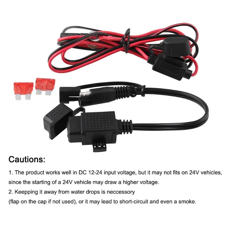 Водонепроницаемый мотоцикл 12 в быстрый разъем Встроенный предохранитель USB