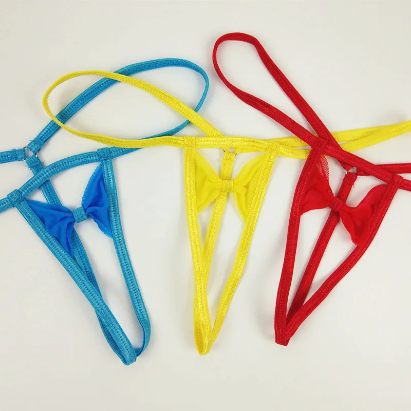 Мужские Экзотические трусы стринги с открытой промежностью и бабочкой танга