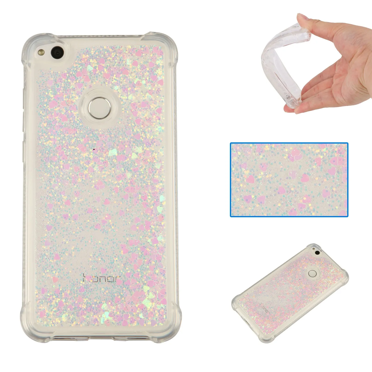Чехол для Huawei P8 lite 2017 P9 Lite Dynamic Love Heart quicksand Honor 8 PRA-LX1 PRA-LA1 PRA LX1 LA1 Coque Funda | Мобильные