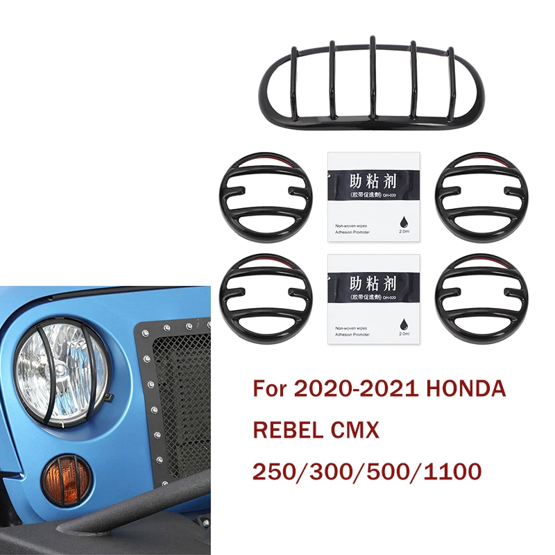 

Gloss Black Front And Rear Turn Lights Rear Tail Lights Grill ABS For Honda 2020 2021 Rebel CMX 250 500 300 1100 Model