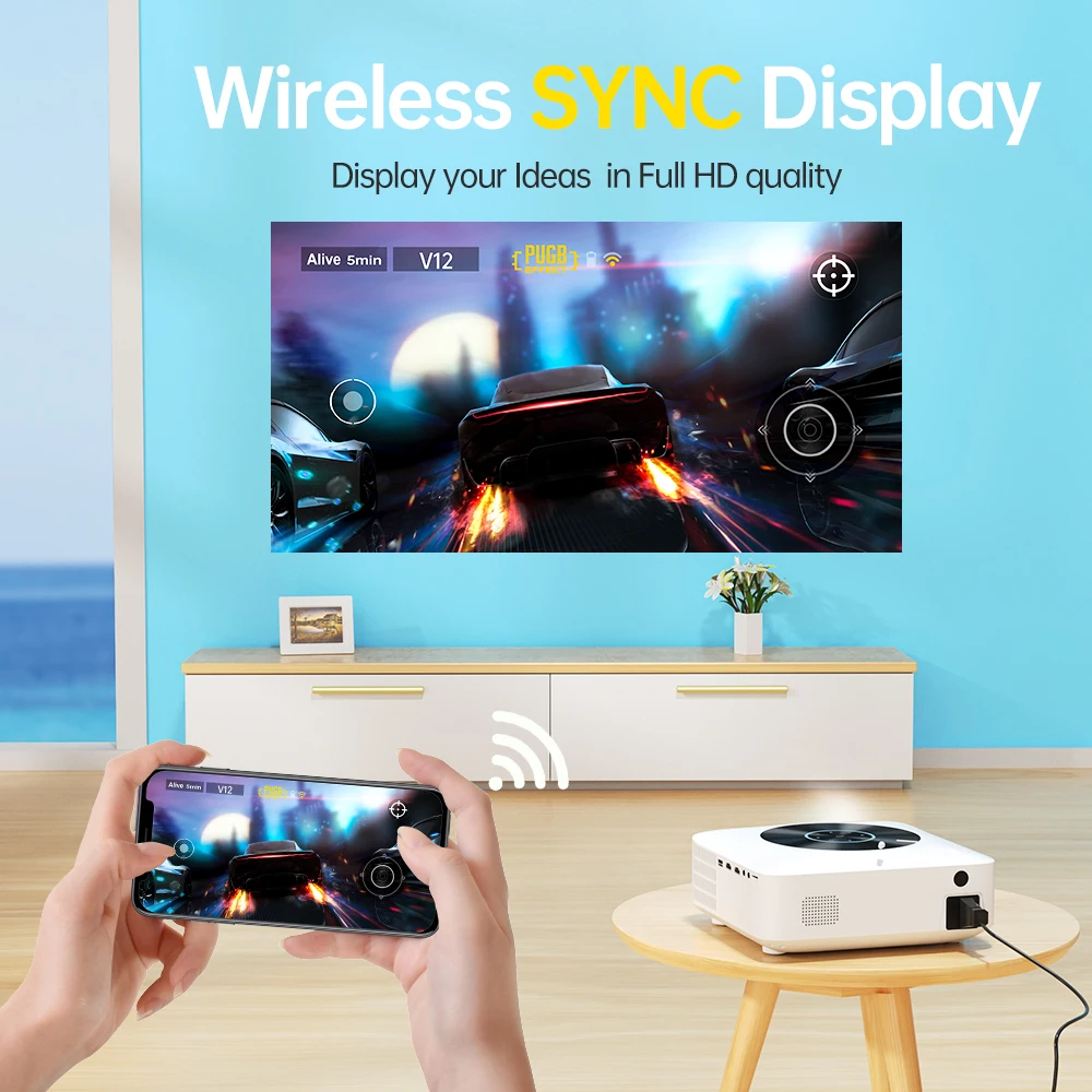 Мини-проектор VANKYO 1080P для отдыха 530 Вт Full HD светодиодный Wi-Fi поддержка 4K
