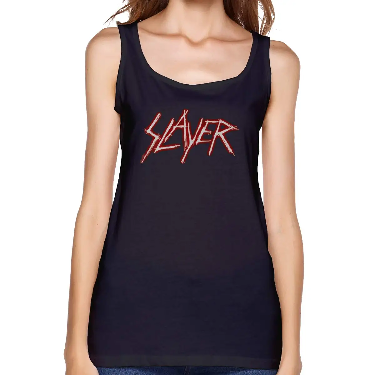 Майки для женщин Slayer TSDFC жилет без рукавов Свободная блузка Футболка Унисекс