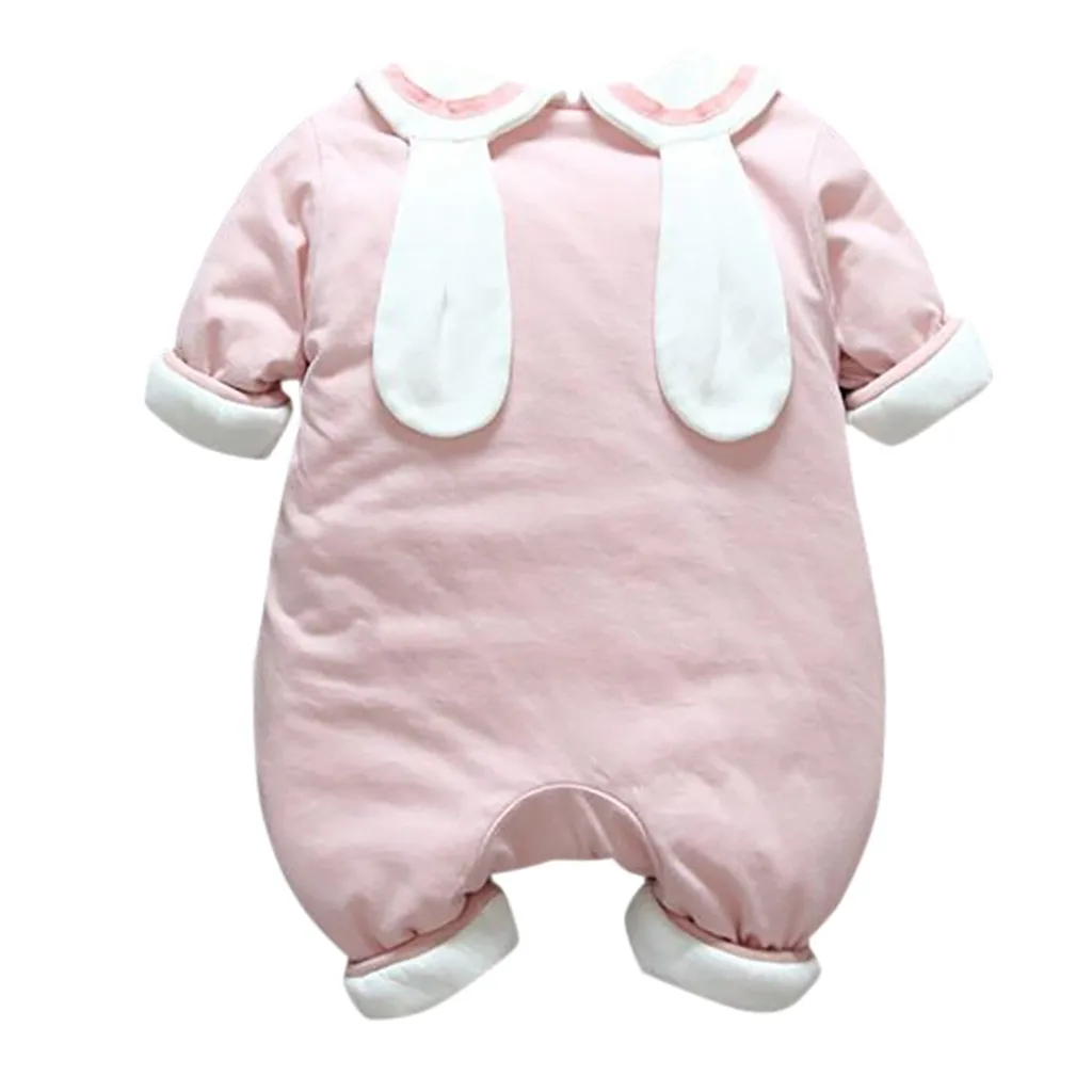 Зимний комбинезон с длинными рукавами и принтом милого кролика для маленьких