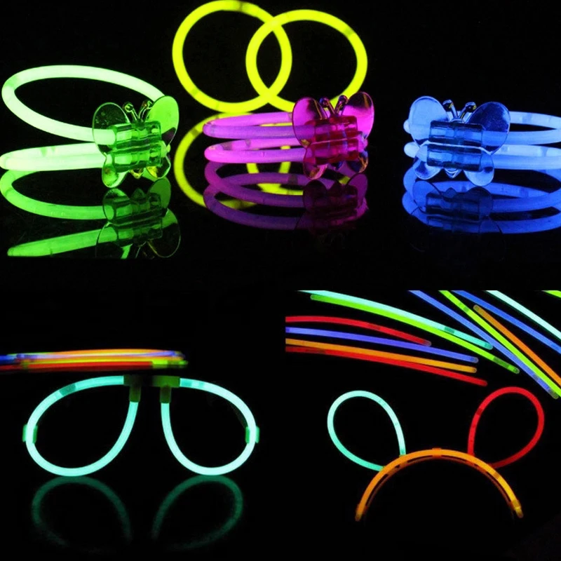5 шт. красочные светится в темноте флуоресцентная светящаяся палочка Браслеты
