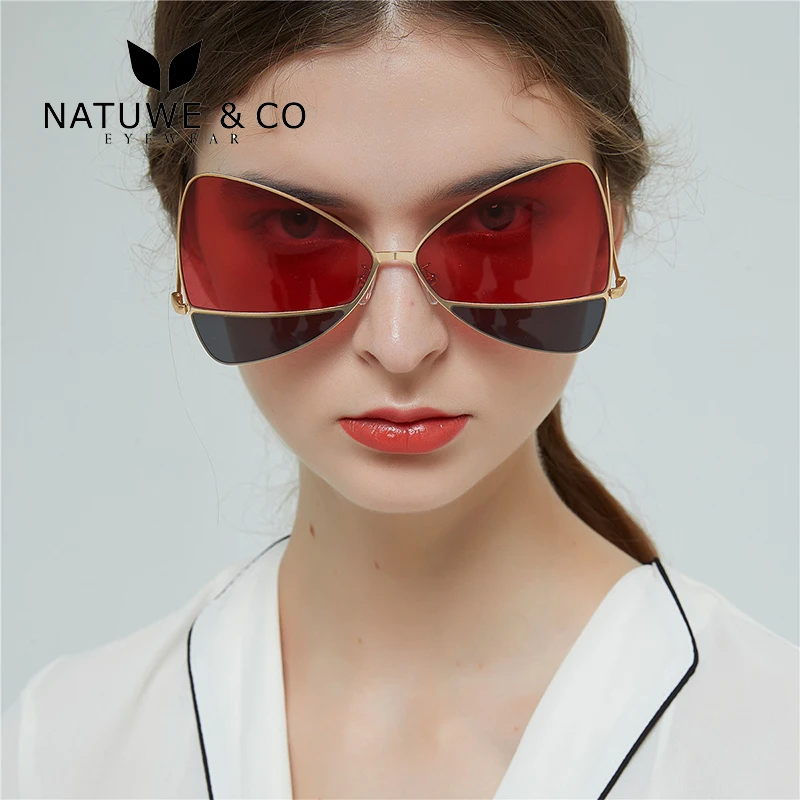 

Red Butterfly Fashion Sunglasses 2021 Women Oversized Big Frame Mix Color