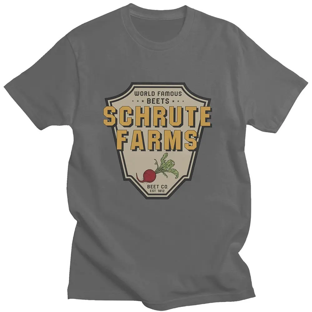 

Vintage Male Dwight Schrute Farms T Shirt Short Sleeve Cotton Tshirt Classic Casual The Office TV Show USA Tee Slim Fit Clothing