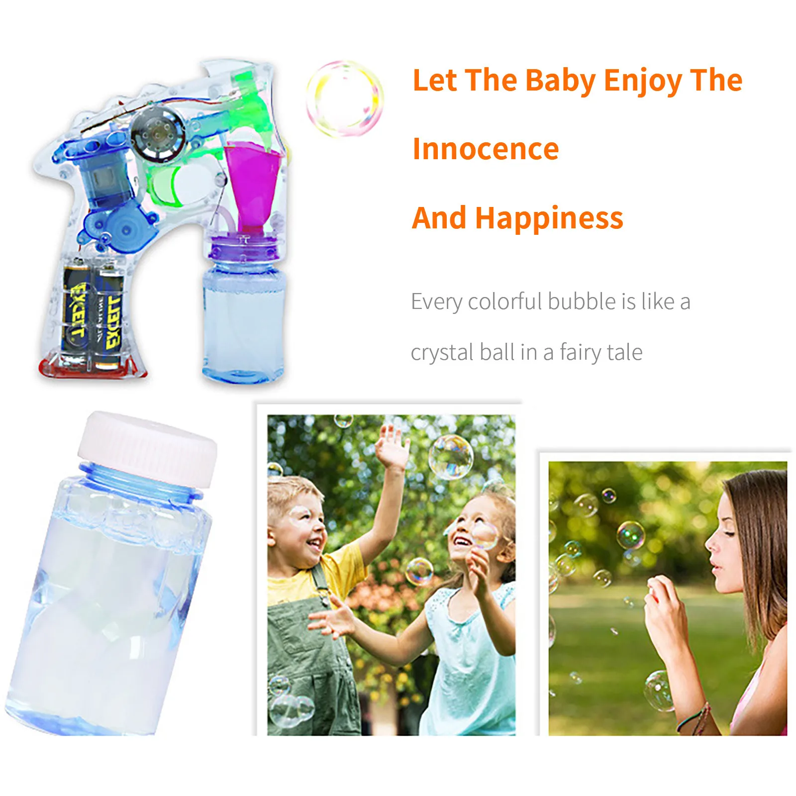 

LED Bubble Maker and Bubble Liquid(70ml) for Bubble Machine Blaster Party Favors Outdoor Toys Educational Toys For Children