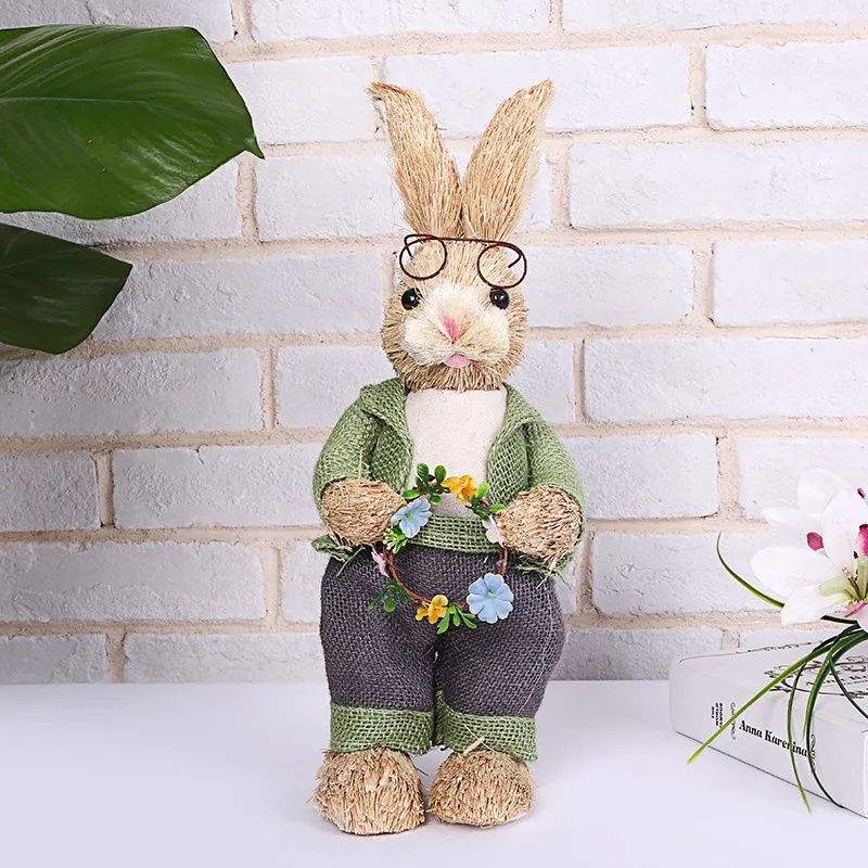 Милые соломенные джинсы с кроликом h32cm украшения для стола подарки церемонии