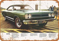 12x8 inches metal vintage funny tin sign 1968 plymouth gtx 2