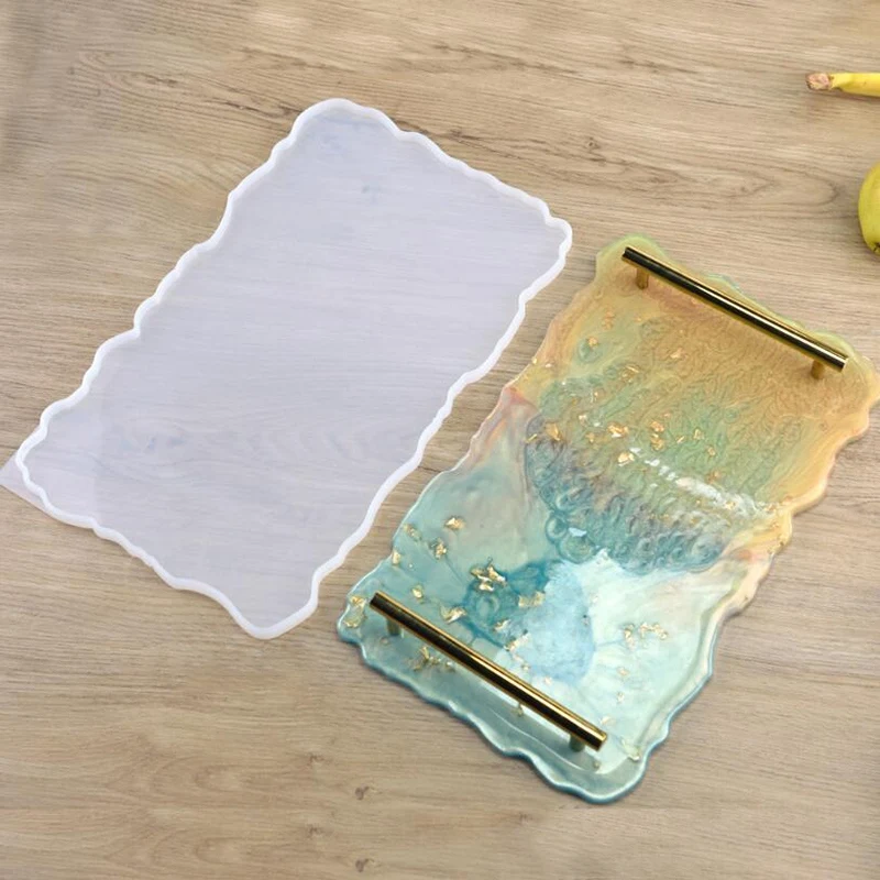 

Tray Silicone Mold with Handle Making Irregular Coaster Epoxy Resin Art Supplies Make Your Own Tray Epoxy Resin Molds