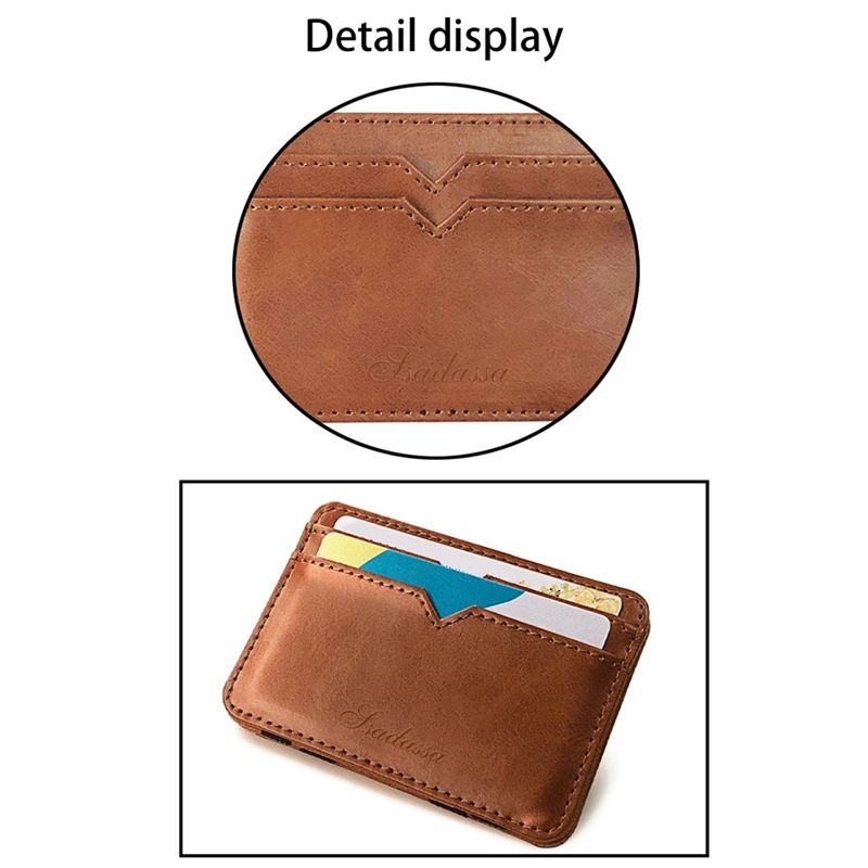 

Creative PU Leather Men's Magic Wallet Business Card Bag Coin Purse Men's Bag with SSADASSA