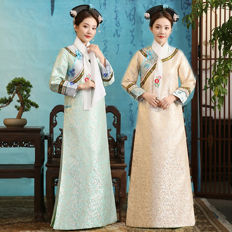 Movie TV costumes Manchu traditional costume cheongsam palace princess Queen cosplay Chinese qipao |