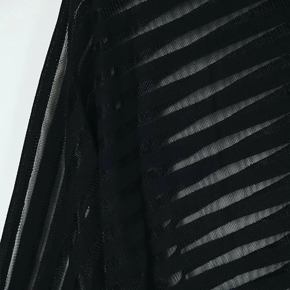 Для женщин газовое Сетчатое блузка в сетку чистого цвета с длинным рукавом