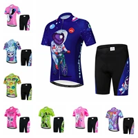 kids cycling jersey shorts set children bike road mountain mtb bicycle maillot ropa ciclismo top shirt suit boy girl purple pink