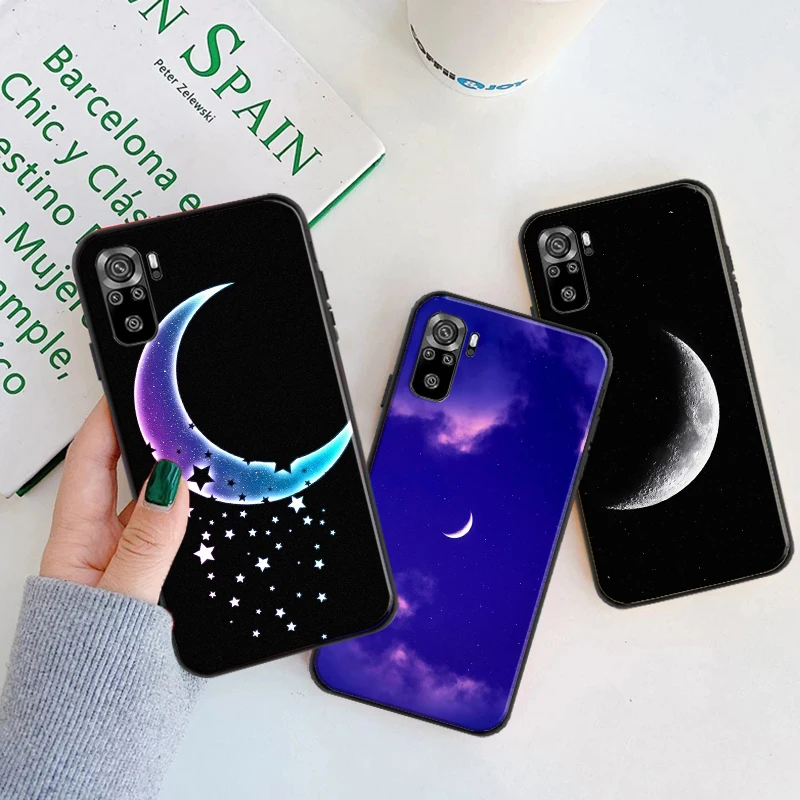 

Moon Stars Moonlight Silicone Phone Case For Xiaomi Redmi 9 9i 9AT 9T 9A 9C 10X 4G 5G Note 10S 10T 5G 10 5G Soft TPU Back Cover