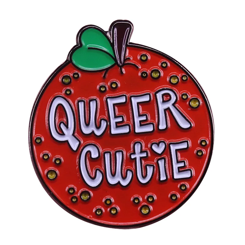 Queer cutie брошь с изображением оранжевых фруктов эмалированная булавка гей