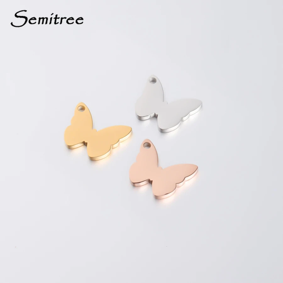 Semitree 5 шт. Новинка Нержавеющая Сталь животное Бабочка ожерелье Подвески Браслет
