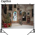 Фон для фотосъемки с изображением зимнего рождественского украшения дерева винтажного Ретро волшебного замка для фотостудии