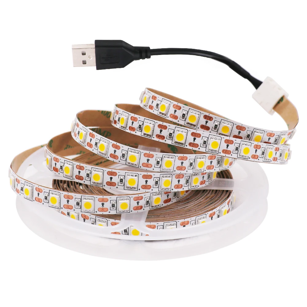 

Светодиодная лента SMD5050 с питанием от USB, гибкая LED полоска, супер яркая лента для подсветки под шкаф, кухню, ТВ, освещение «сделай сам», 5 в пос...
