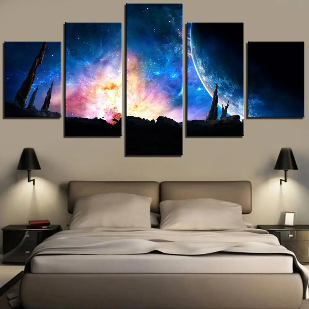 Настенные художественные картины Домашний Декор Гостиная HD печать 5 шт Земля и