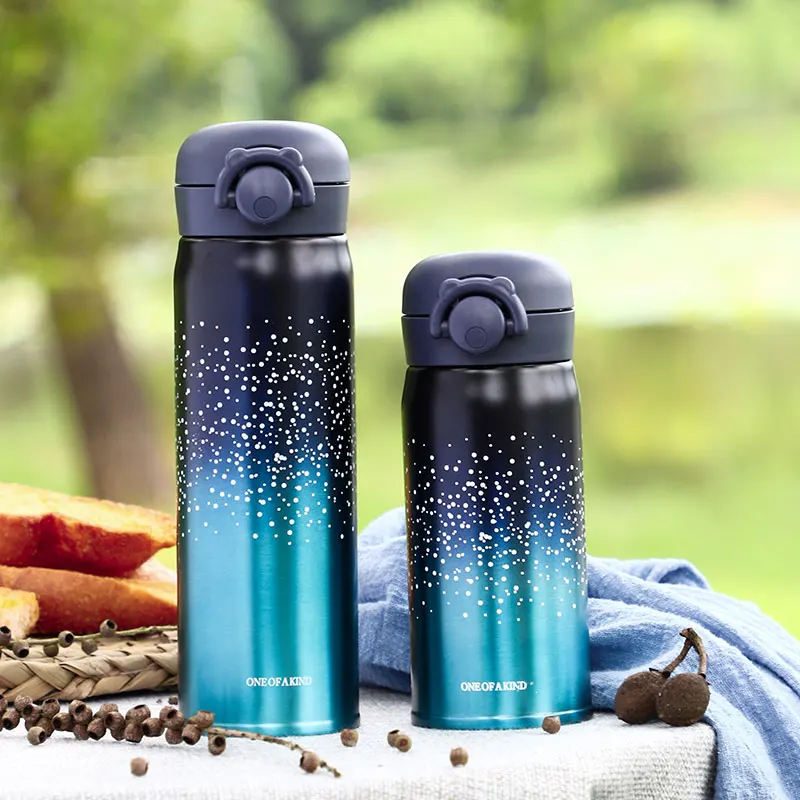 Новый дизайн с двойными стенками Нержавеющая сталь вакуумная фляга 350/500ML термос