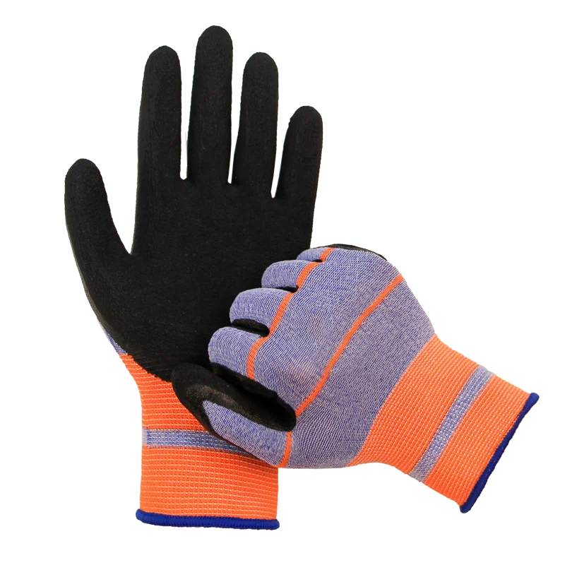 Высококачественные двухцветные защитные рабочие перчатки из латекса с