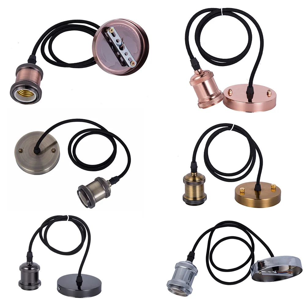 

2020 Hot Selling Lamp Base E27 Vintage Retro Lamp Holder Pendant Bulb Light Screw Socket 6 Colors