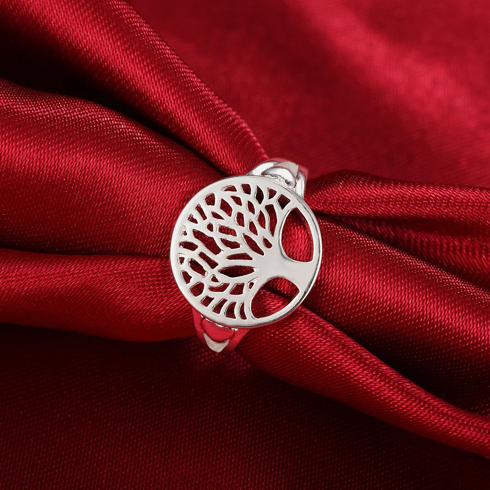 

925 Sterling Silver Rings For Women men Simple small tree size 6/7/8/9 elegant Fashion Party Gifts Girl student wedding Jewelry