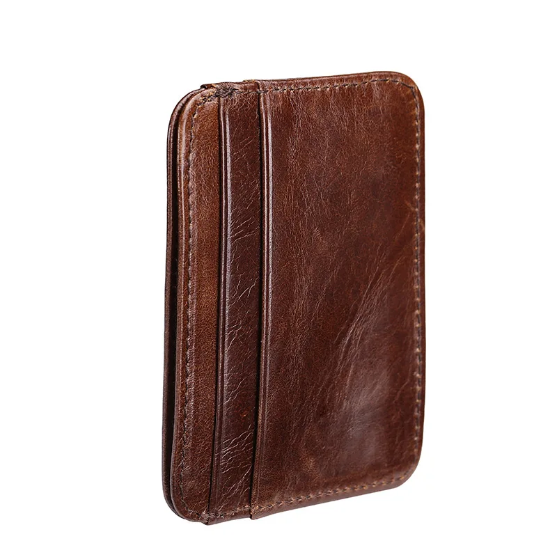 

Super Slim Soft Wallet Card Holder 100% Genuine Leather Mini Credit Card Wallet Purse Men Wallet Thin Brown Coffee 2 Colors