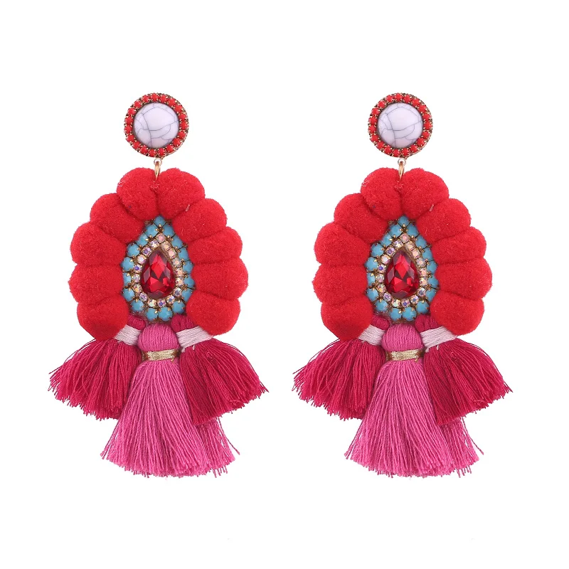 

Sehuoran Boho серьги с кисточками для женщин очаровательные серьги Модные ювелирные изделия серьги Свадебные Эффектные серьги с бахромой для веч...