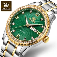 olevs brand men watches luminous quartz watch men stainless steel waterproof sports clock watches business reloj hombre