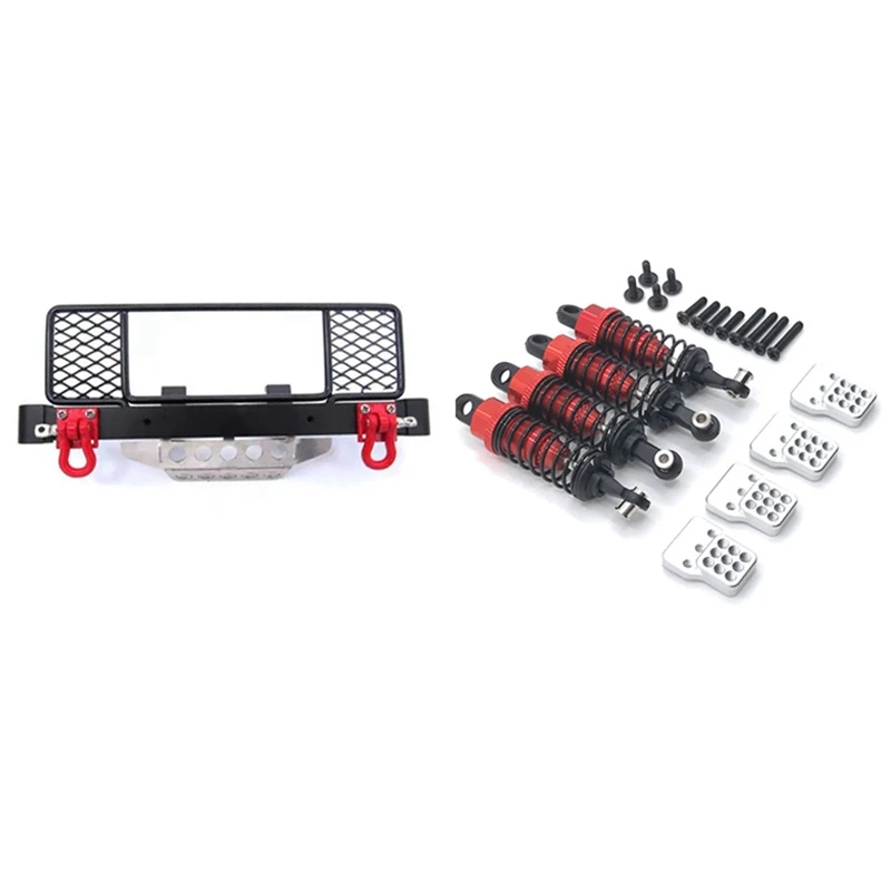 

4Pcs Shock Absorber Damper With Front Bumper With Center Net Protection Armor,For WPL C14 C24 C34 MN90 MN99S RC Car ​