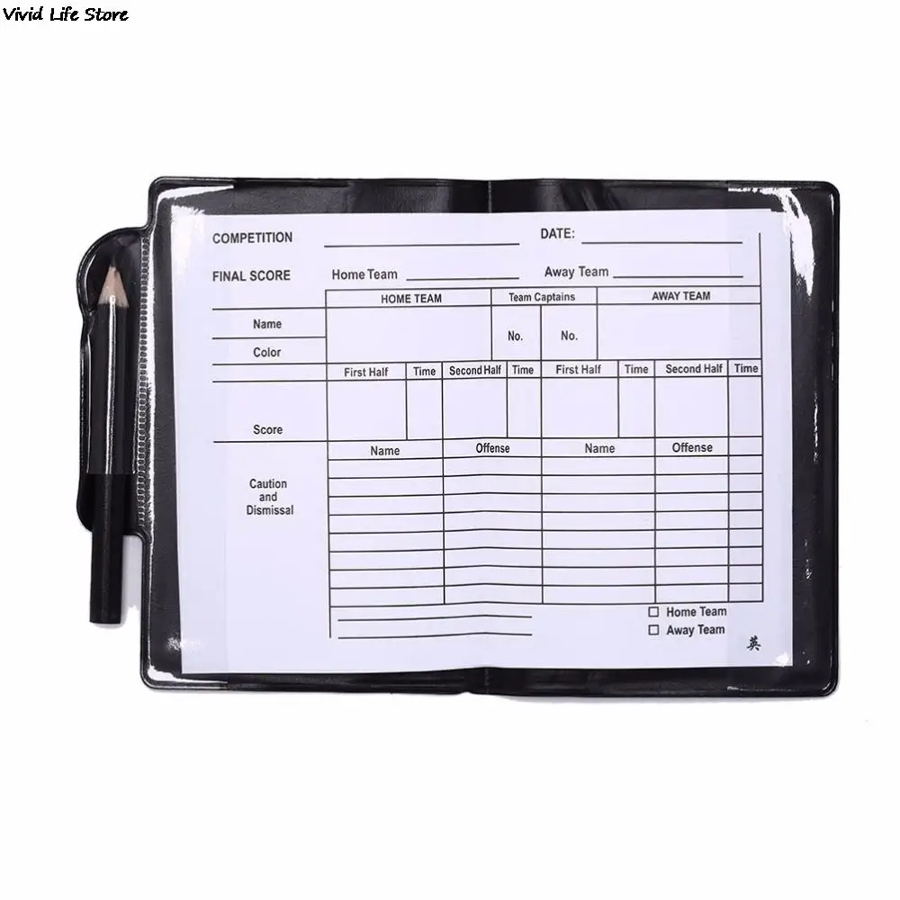 Футбольный арбитр красный желтый карточка карандаш спортивный блокнот