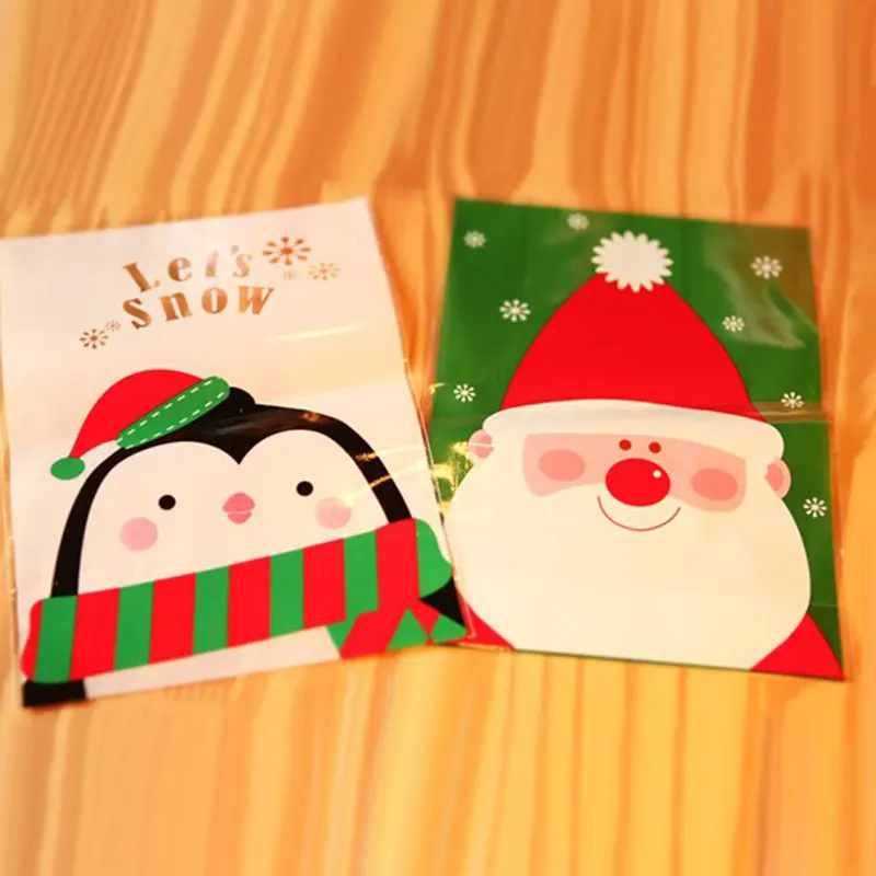 10 шт./лот 14x20 см Рождественский мешок пингвина печенье diy Подарочные сумки для