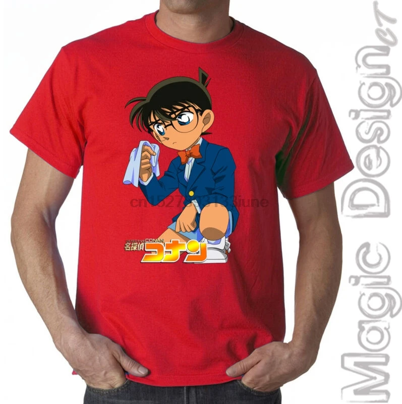 Футболка с изображением детектива Конана аниме манга Shirt anche manica lunga|Мужские
