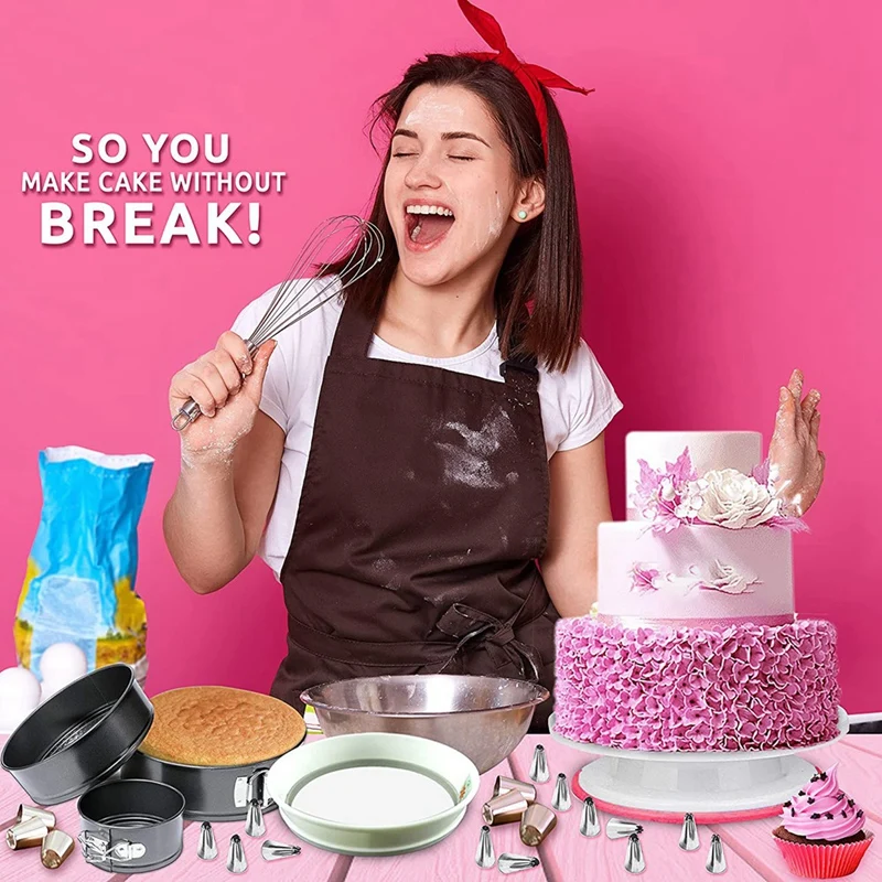 Cake Decorating Supplies 360 Pieces Turntable DIY Set Fondant Baking Tools Mouth | Дом и сад