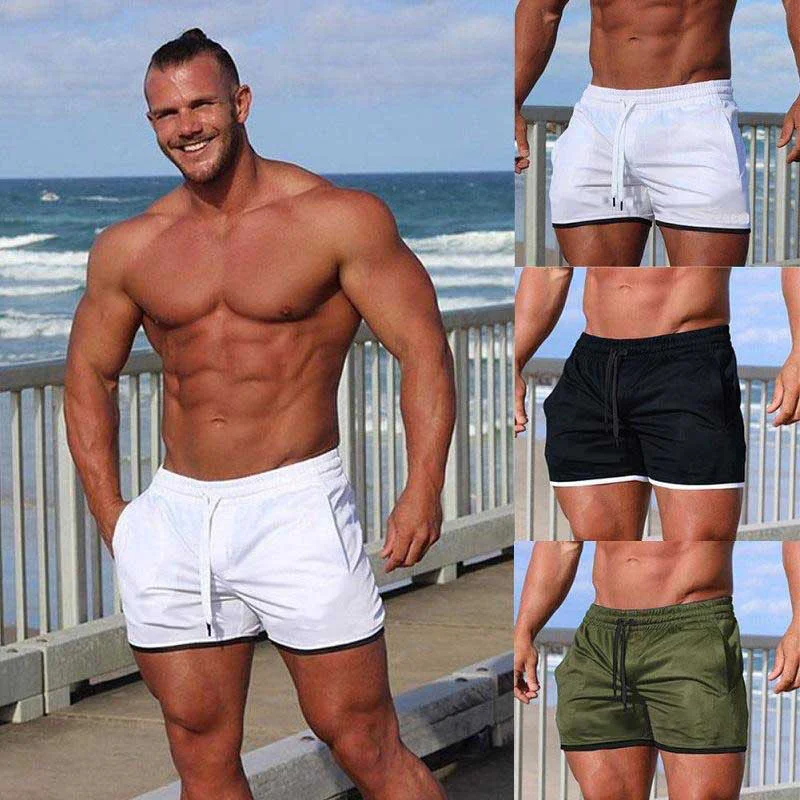 

New Men Fitness Bodybuilding Shorts Man Summer Gyms Workout Male Breathable Mesh Quick Dry Sportswear Jogger Running Short Pants