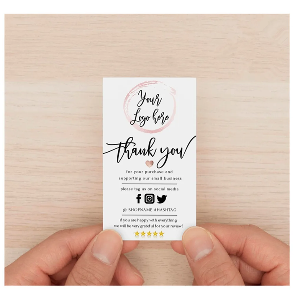 Маленькая визитная карточка простая для упаковки в магазин мини карта Спасибо за
